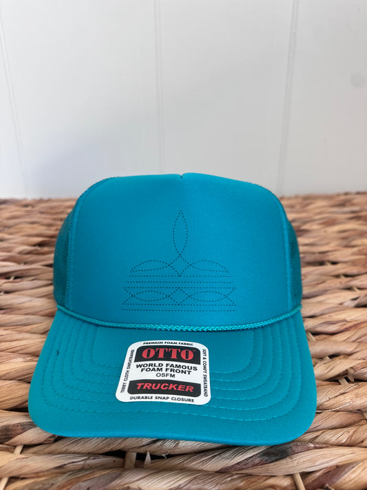Boot Stitch Hat: Blue