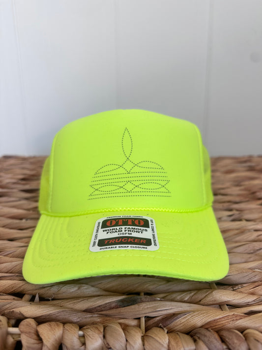 Boot Stitch Hat: Neon